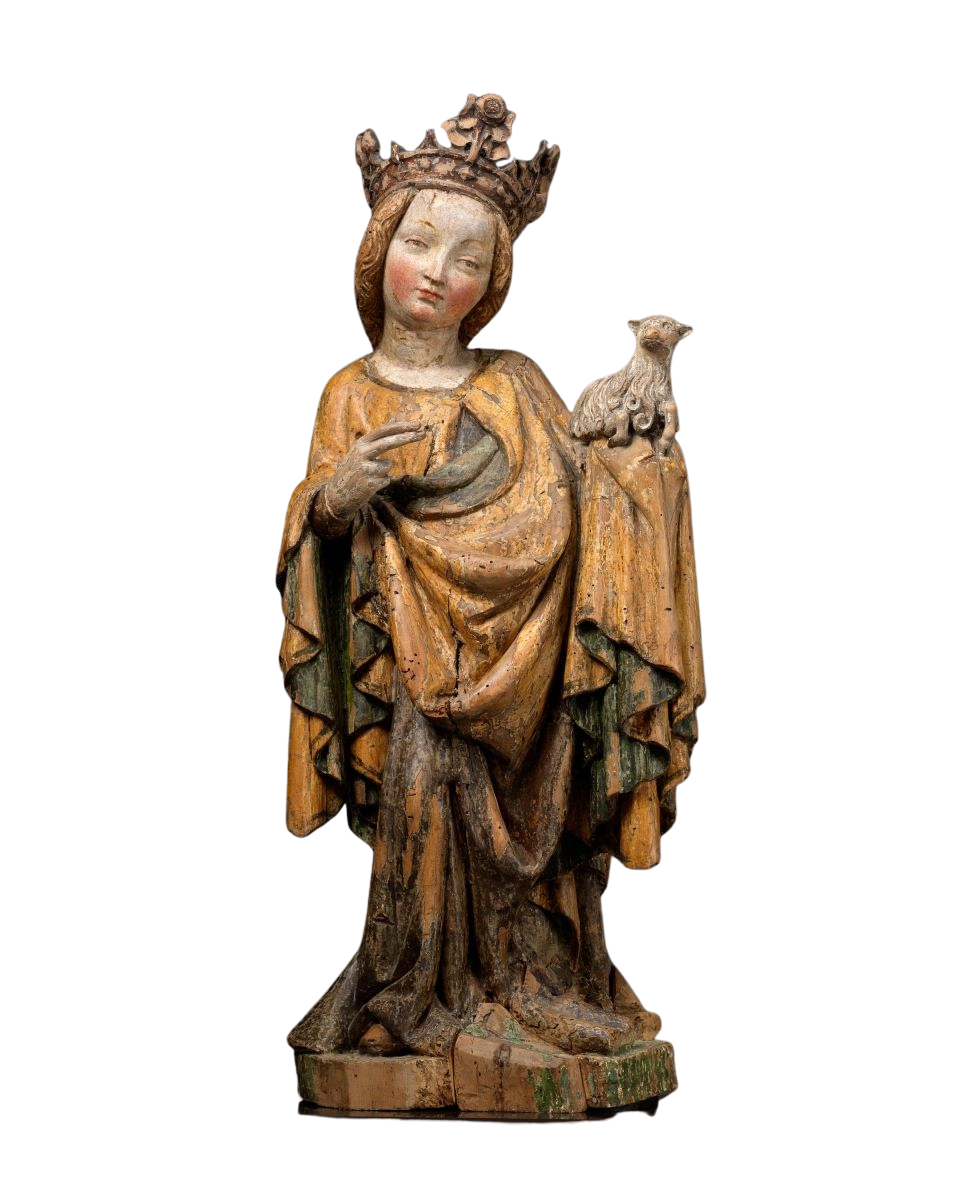 Middeleeuws beeld van de heilige Agnes