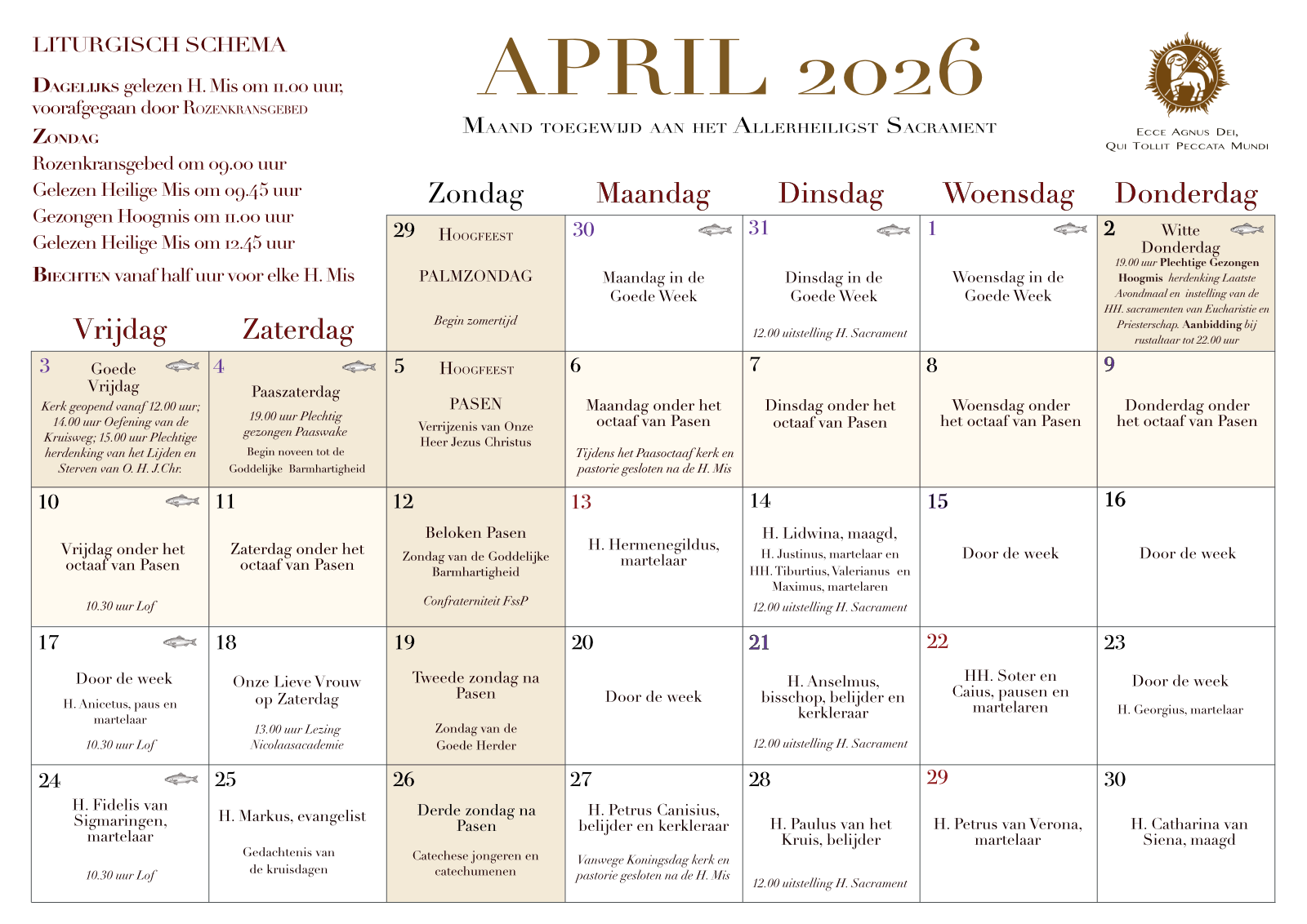 Kalender april 2026