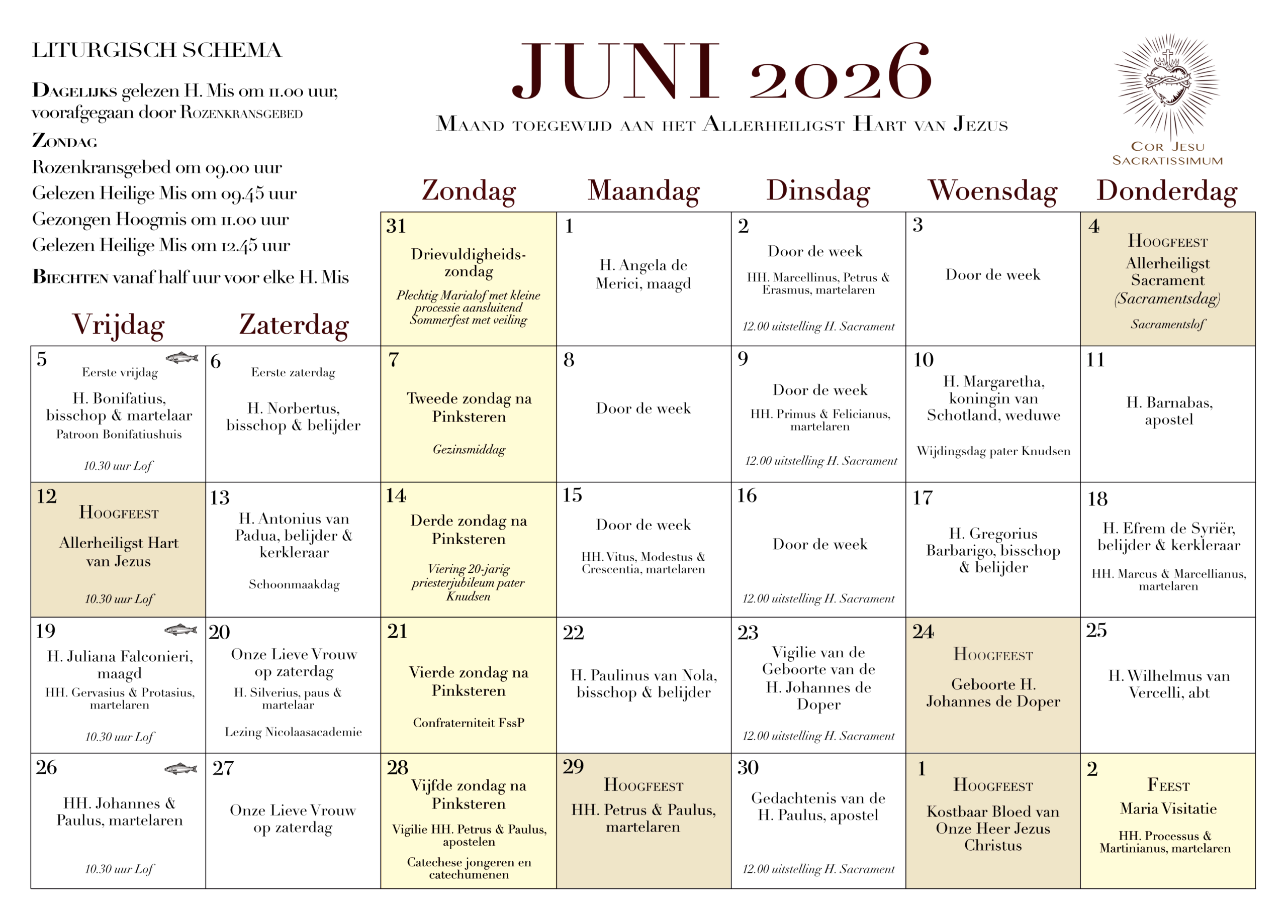 Kalender juni 2026