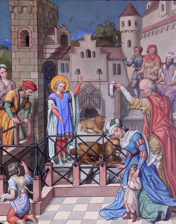 De H. Venantius in een scène uit zijn martelaarslegende