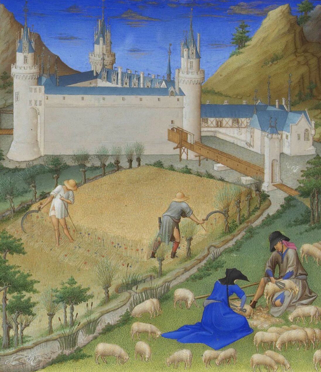 De maand juli uit Les Très Riches Heures du Duc de Berry