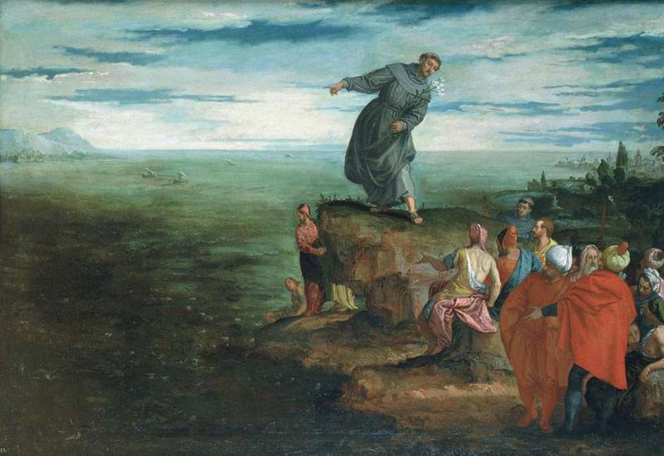 De heilige Antonius van Padua preekt tot de vissen
