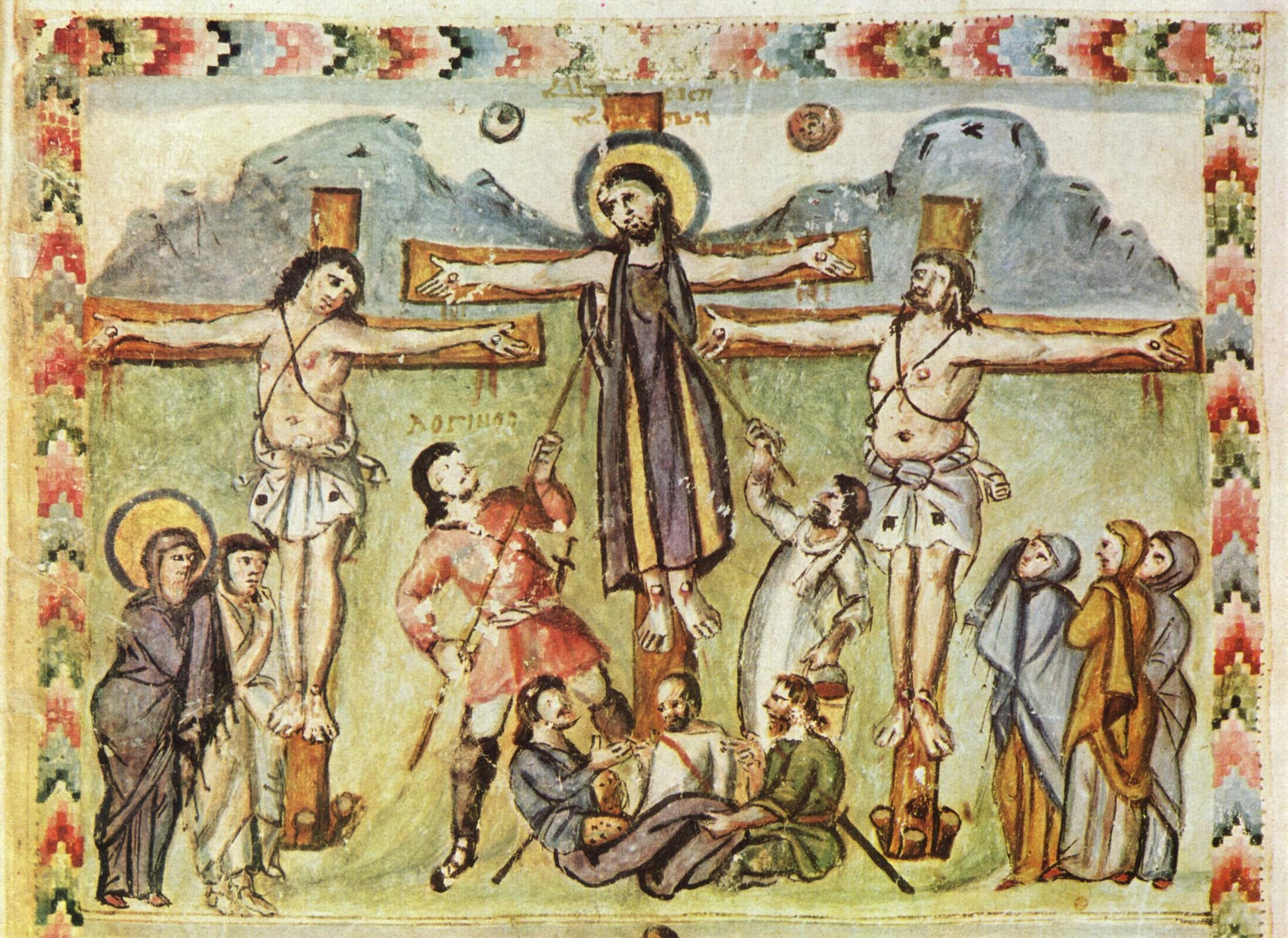 De heilige Longinus bij de kruisiging van Christus