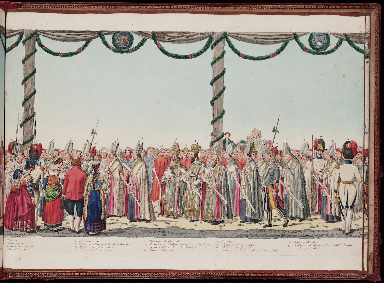 Bisschoppen en prelaten in de pauselijke Sacramentsprocessie