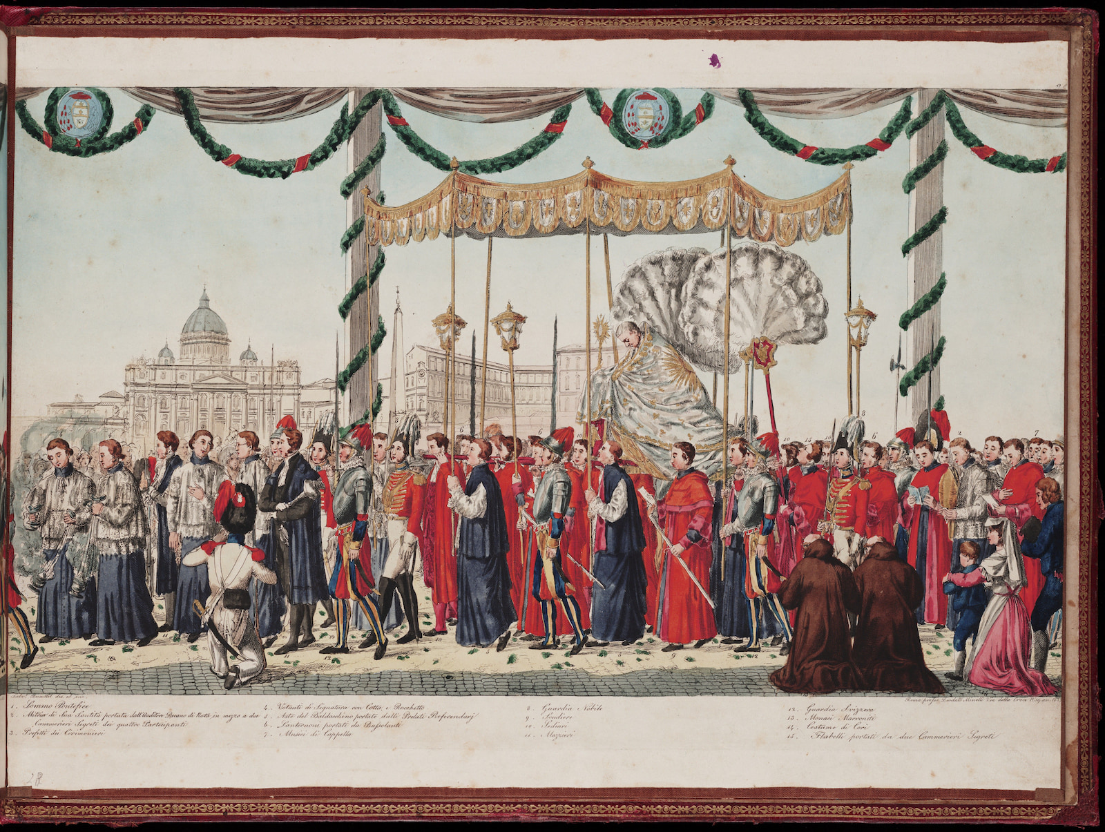 Paus Gregorius XVI in de pauselijke Sacramentsprocessie