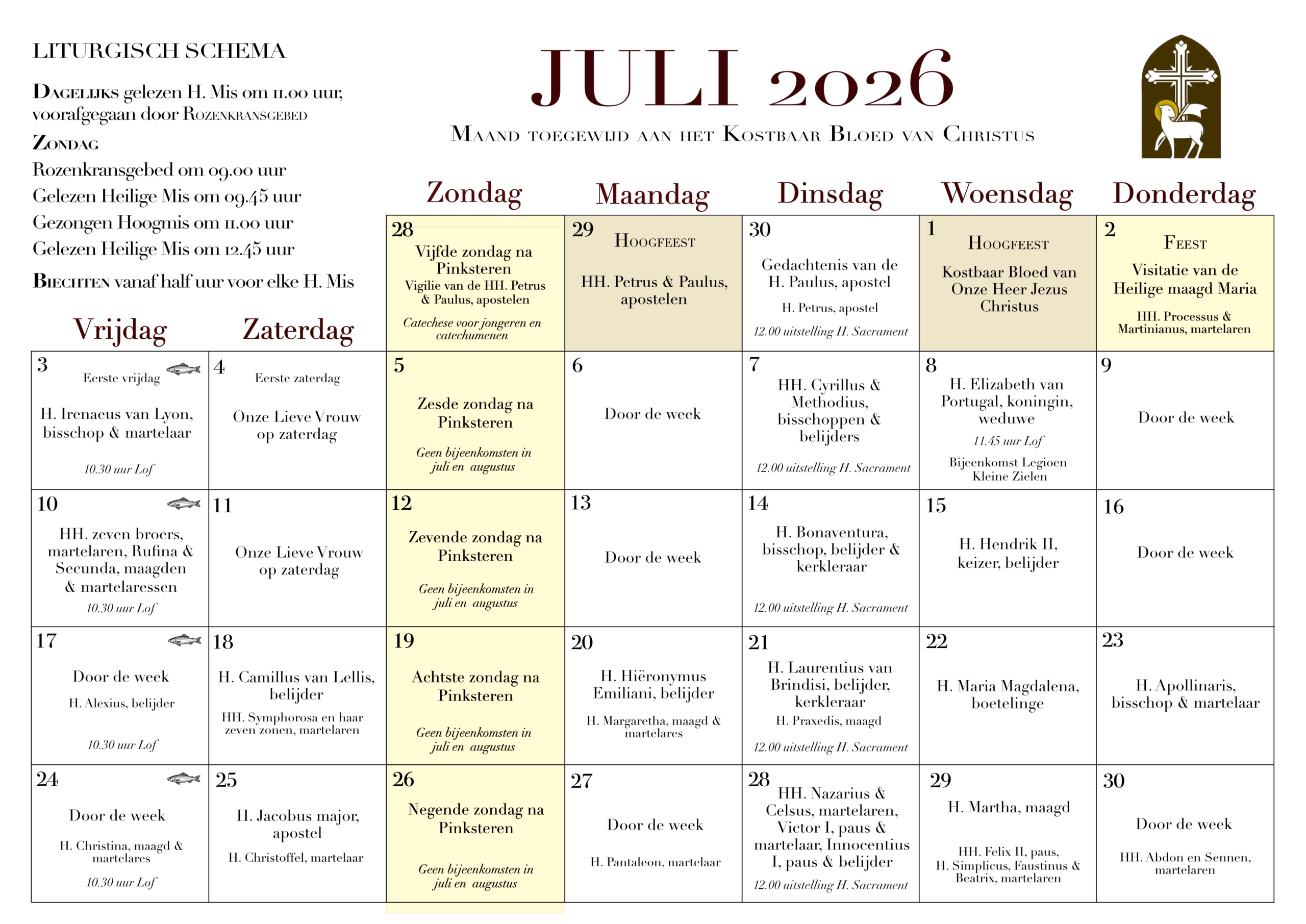 Kalender juli 2026
