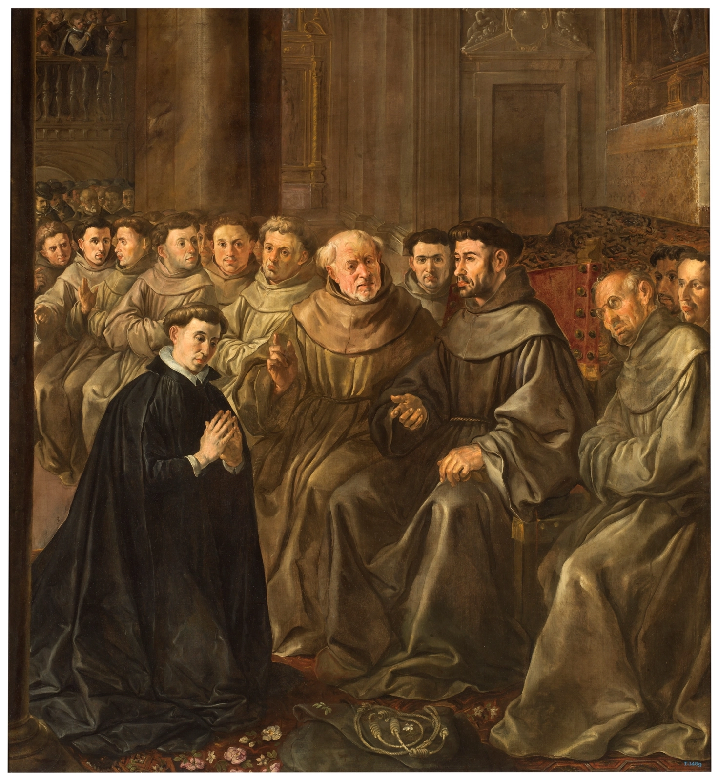 De heilige Bonaventura ontvangt het habijt van de heilige Franciscus