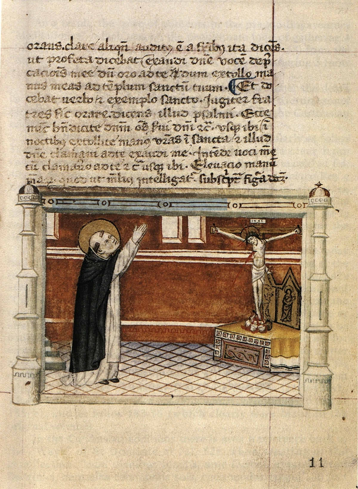 Blad uit Codex Rossianus 3 met een gebedswijze van de heilige Dominicus