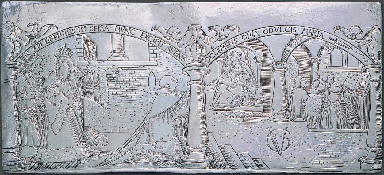 De H. Bernardus voor het beeld van de H. Maagd in de dom van Speyer