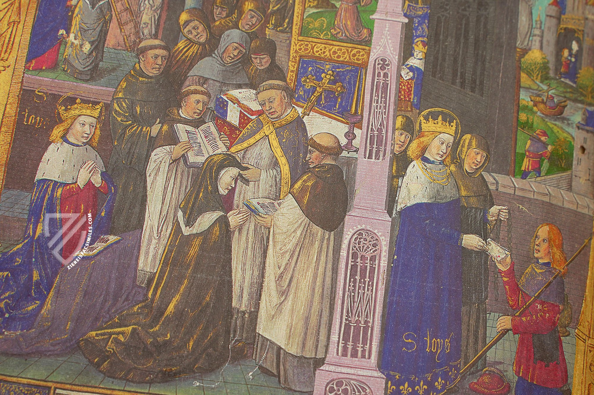 De heilige koning Lodewijk IX bij het gebed en de goddelijke diensten