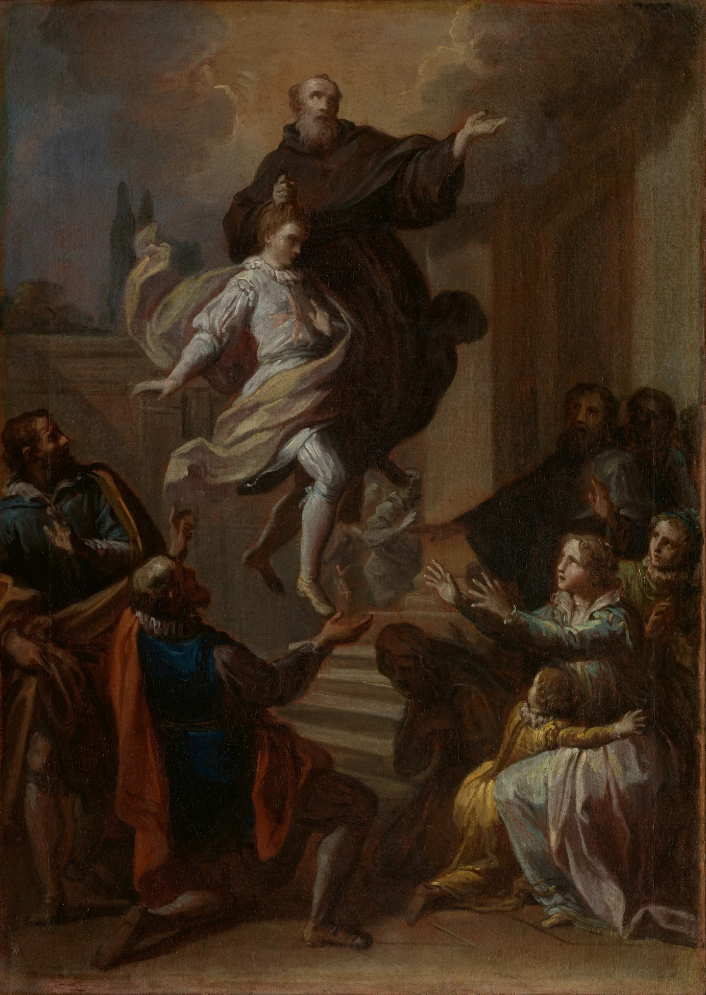 H. Jozef van Cupertino tijdens de wonderbare genezing van Baldassare