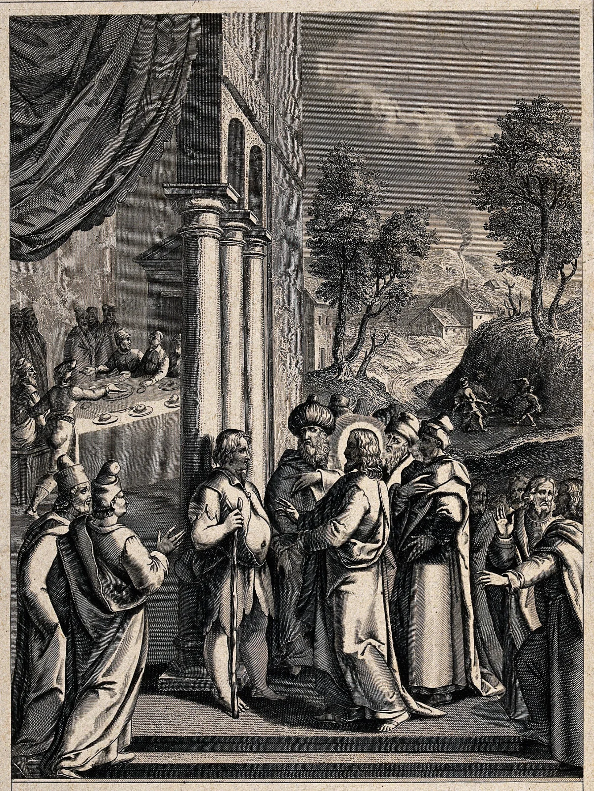 Christus geneest een man met waterzucht