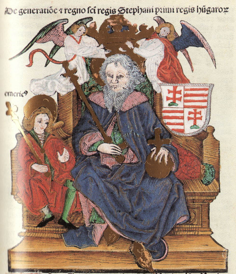 De H. Stefanus van Hongarije met zijn zoon, de H. Emerik