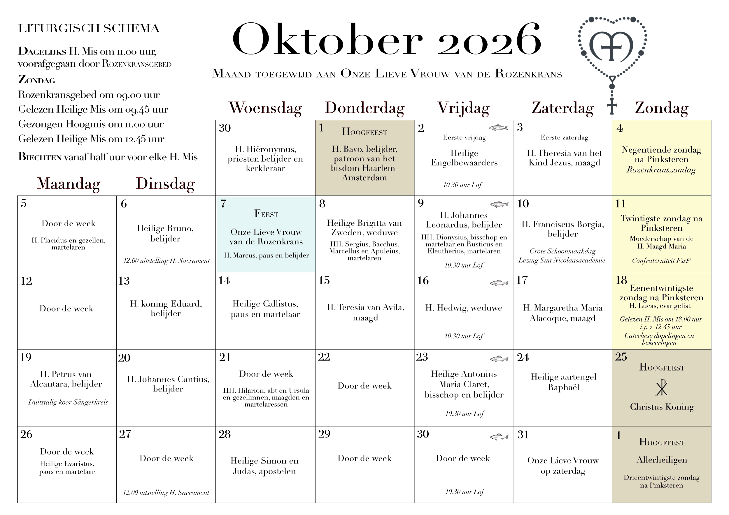 Kalender oktober 2026