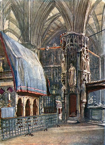 De schrijn van de H. Eduard de Belijder en de kapel van Hendrik V in Westminster Abbey