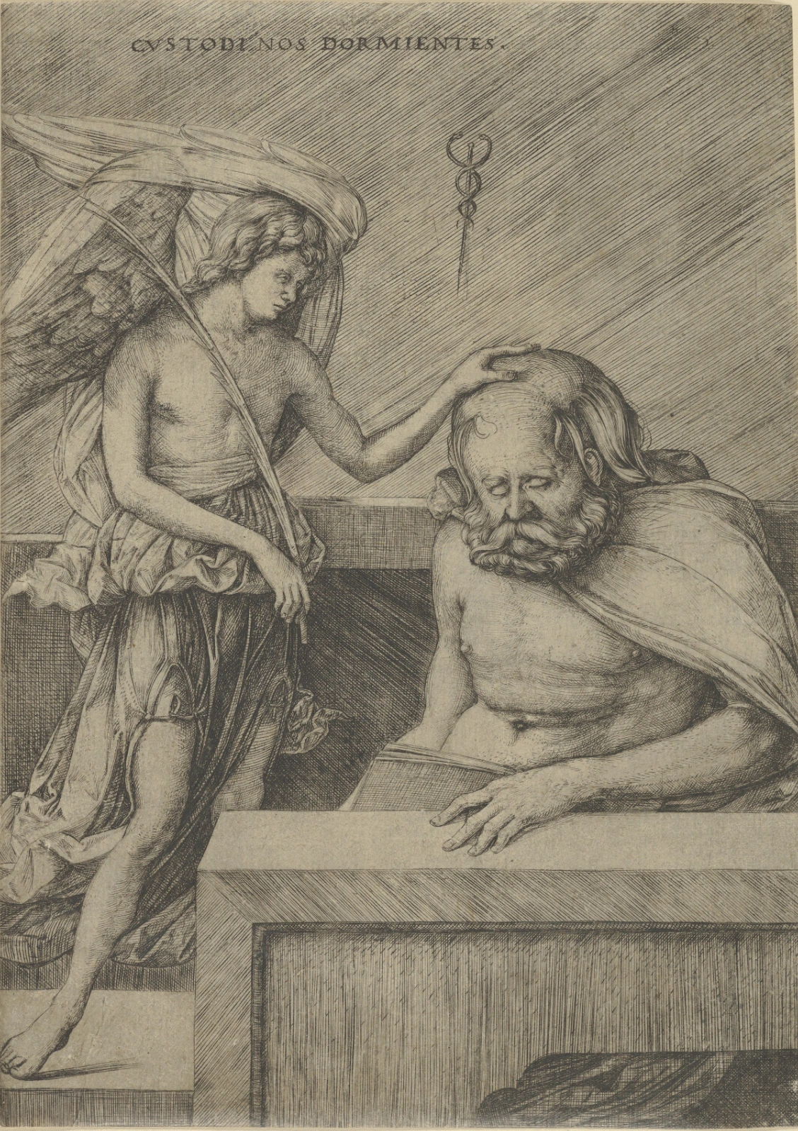 Engelbewaarder waakt over een slapende man, Jacopo de’ Barbari, ca. 1509