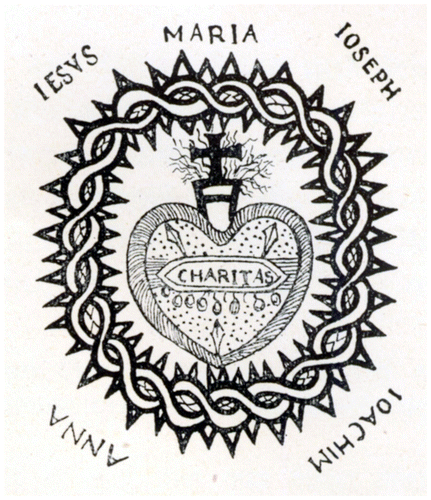 De eerste afbeelding van het Heilig Hart van Jezus uit 1685